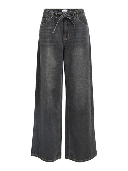 Object Wide Leg Jeans Noos - Medium Grey Denim
