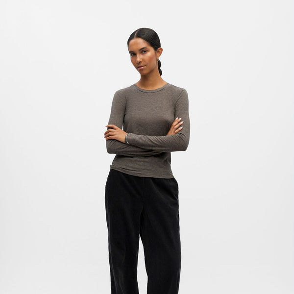 Object Zofia Long Sleeve Top - Morel