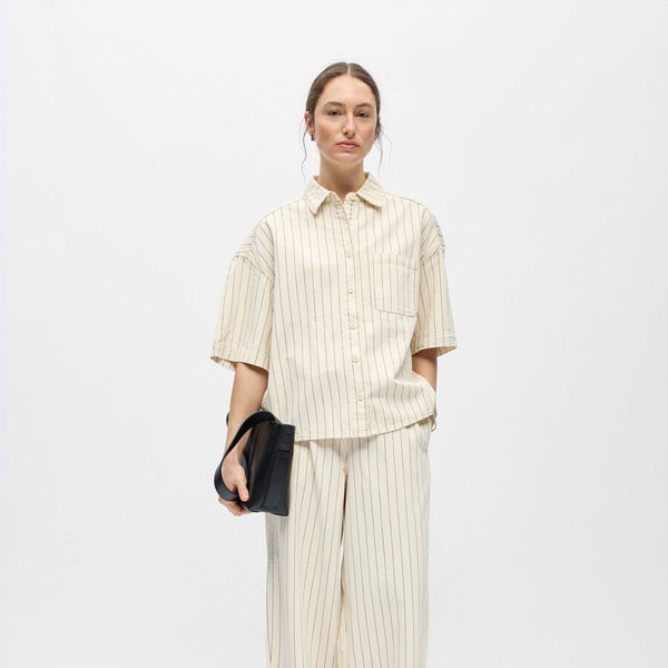 Object Cally Striped Denim Shirt