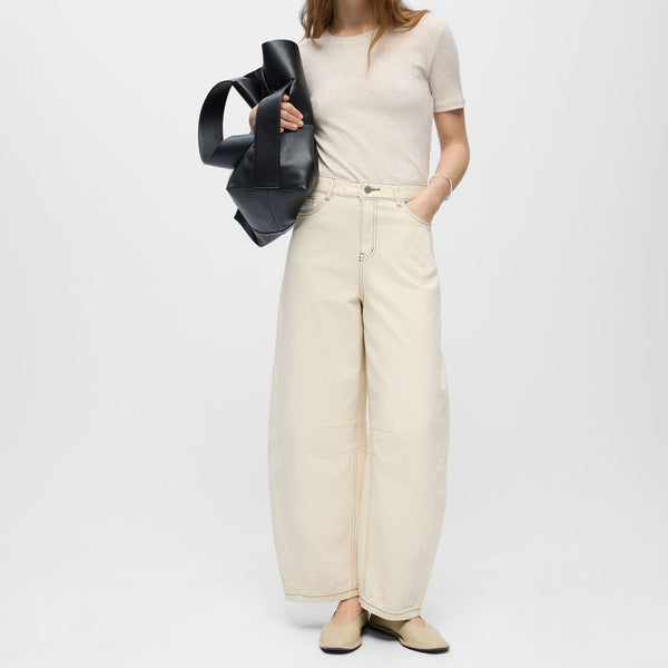 Object Mio Andrea Cropped Barrel Trousers - Birch