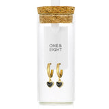 One & Eight Black Eve Heart Huggies Earrings