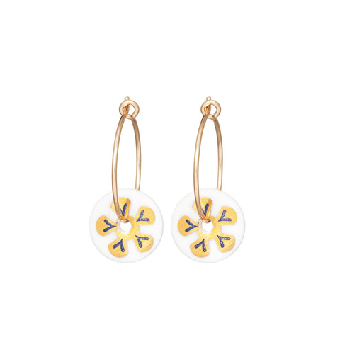 One & Eight White Esme Earrings