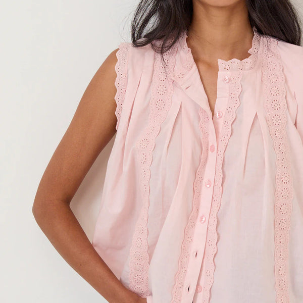 Nobody's Child Eze Light Pink Sleeveless Blouse