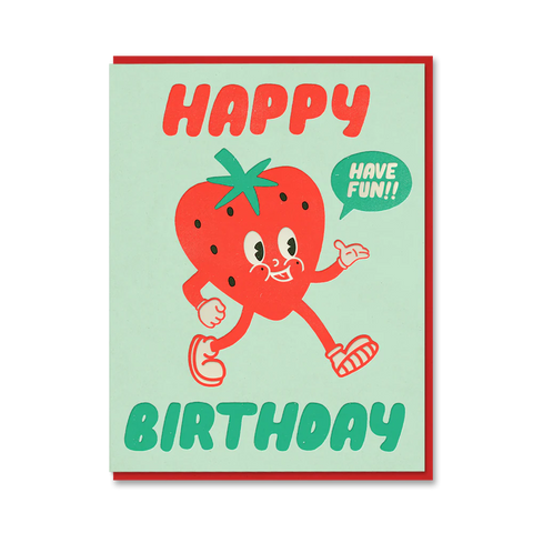 Happy Birthday Card - The Toonies: Strawberry