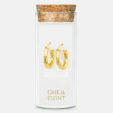 One & Eight Gold Textured Creole Earrings