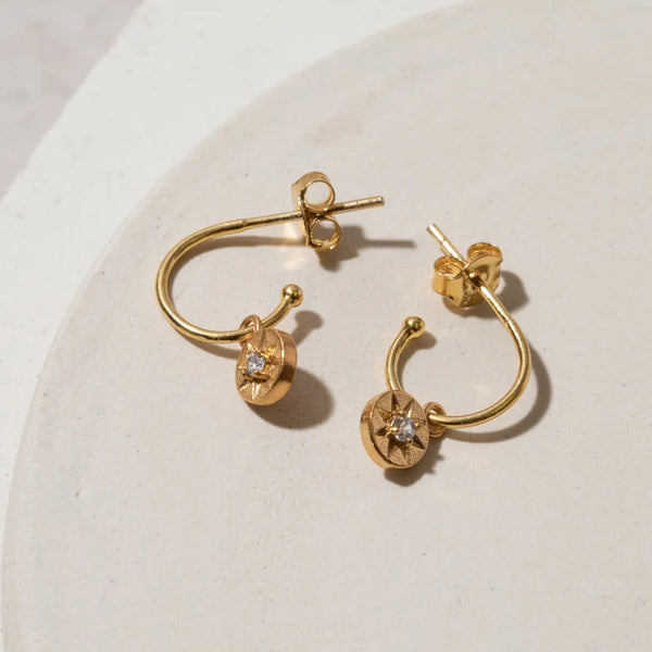 One & Eight Gold and Crystal Seren Earrings