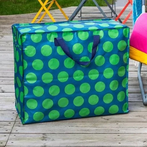 Jumbo Storage Bag Spot - Green on Navy