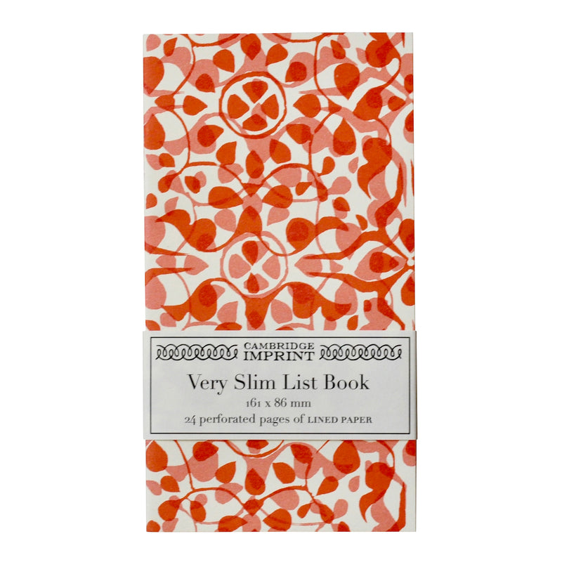 Cambridge Imprint 
Dappled Red - Very Slim List Book