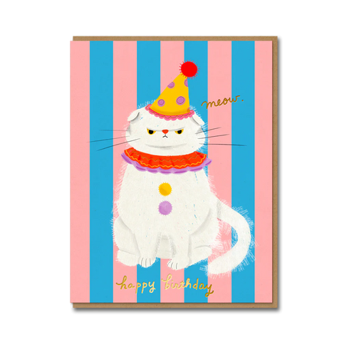 Carolyn Suzuki Clowny The Cat Birthday Card