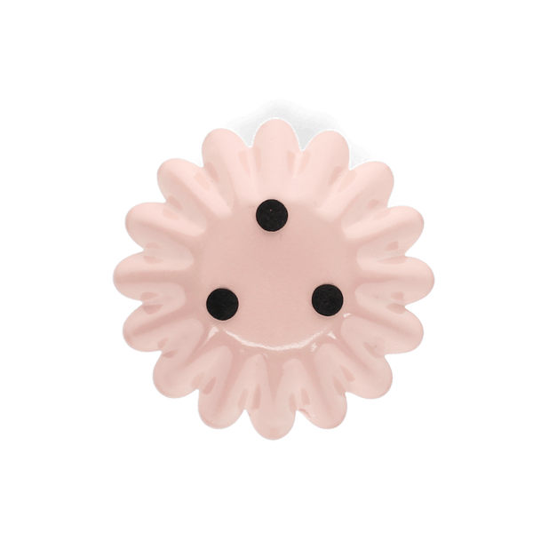 Enamel Cupped Flower Candle Holder - Soft Pink