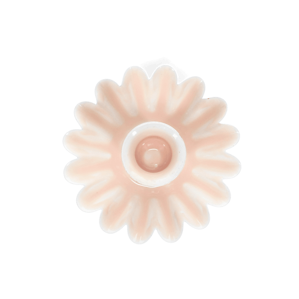 Enamel Cupped Flower Candle Holder - Soft Pink