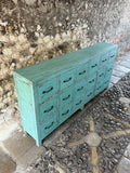 Large Vintage Indian 18 Drawer Unit