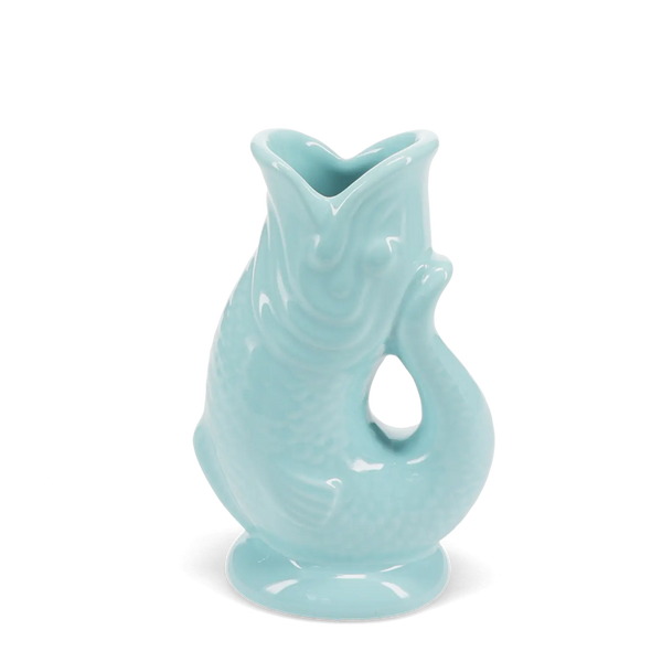 Ceramic Fish Vase Midi - Aqua Blue