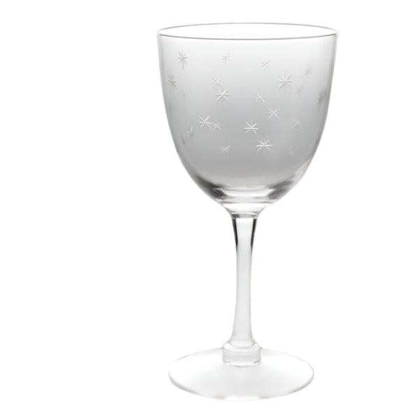 Etched Star Wine Glass