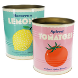 Extra Large Vintage Inspired Storage Tins - Lemon/Tomatoes