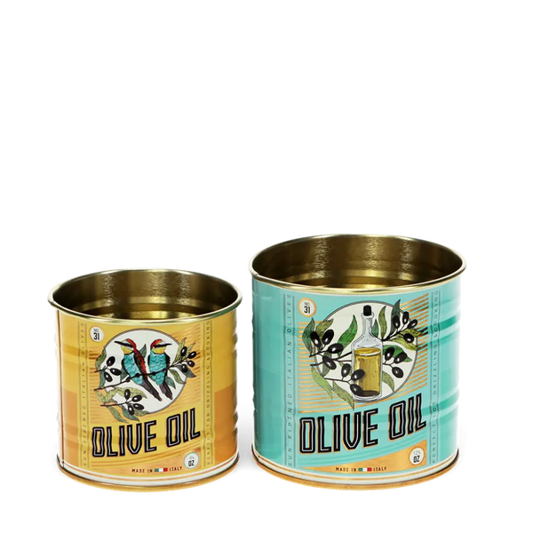 Vintage Inspired Mini Olive Oil Storage Tin