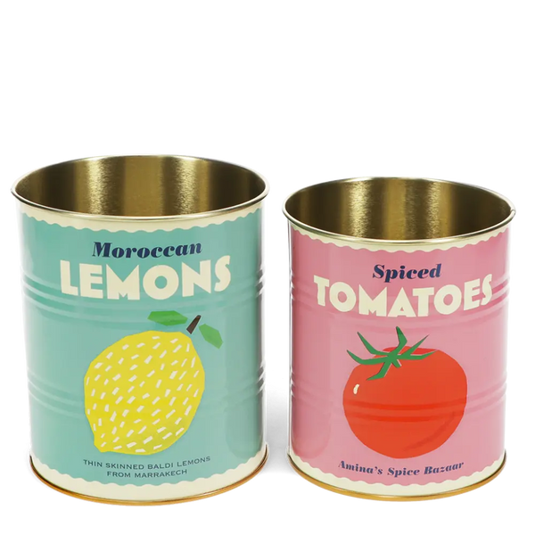 Vintage Inspired Morocan Lemon and Spiced Tomato Tins Medium