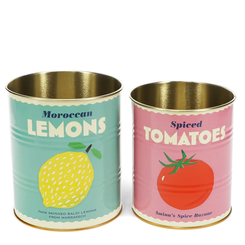 Vintage Inspired Morocan Lemon and Spiced Tomato Tins Medium