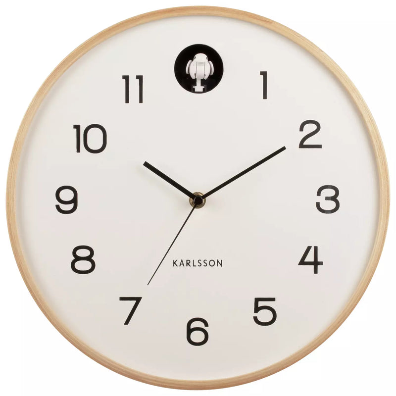 Karlsson Wall-Clock-Natural-Cuckoo - Birch White