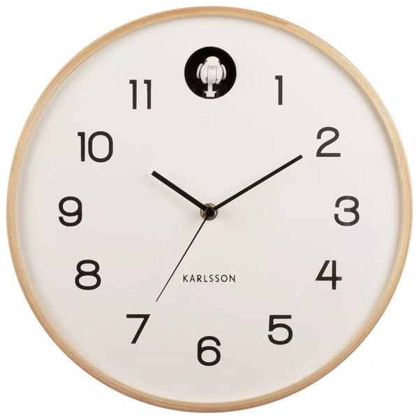 Wall-Clock-Natural-Cuckoo - Birch White