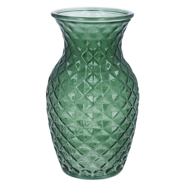 Emerald Green Glass Crystal Cut Vase
