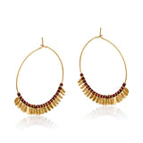 Big Metal Gergana Beaded Hoops Red