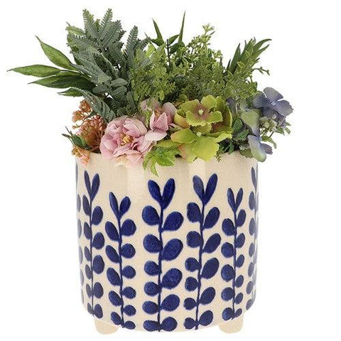 Large Cobalt Planter With Feet - Long Stem