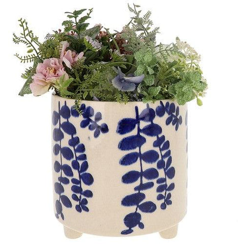 Large Cobalt Planter With Feet - Creeper