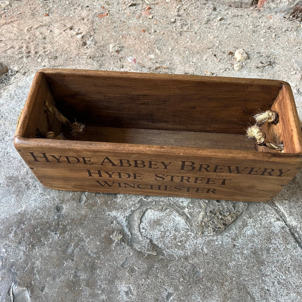 Hyde Abbey Brewey Wooden Box - Rope Handle Small