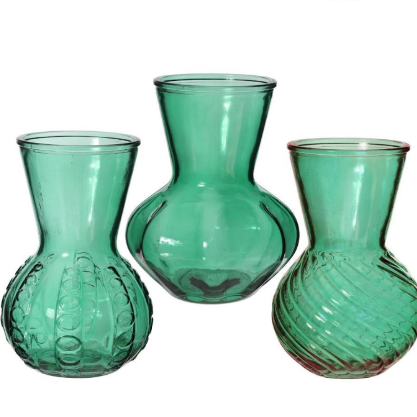 3 vases green