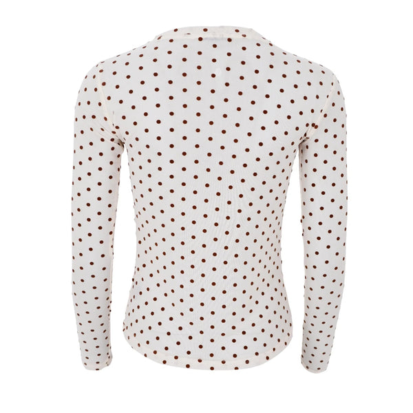 Black Colour Jennie Dotted Mesh Blouse - Cream