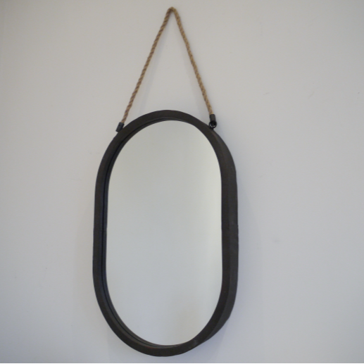 Industrial Oval Mirror