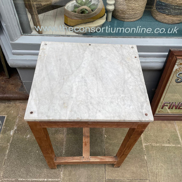 Antique Pine table with Marble top