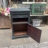 Vintage painted cupboard inside view