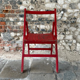 Vintage Red Slatted Chair