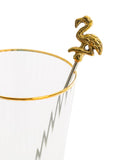 Set of 4 Gold Flamingo Drink Stirrers
