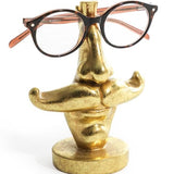 Antique Gold Moustache Glasses Holder