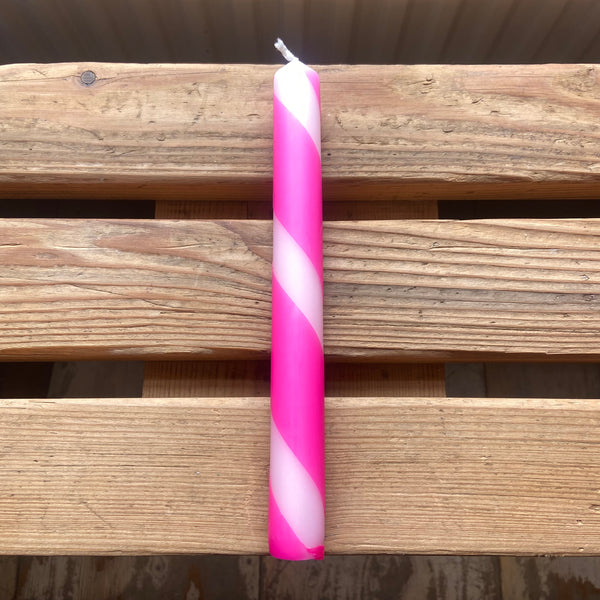 Magenta & Rose Twist Stripe Candle