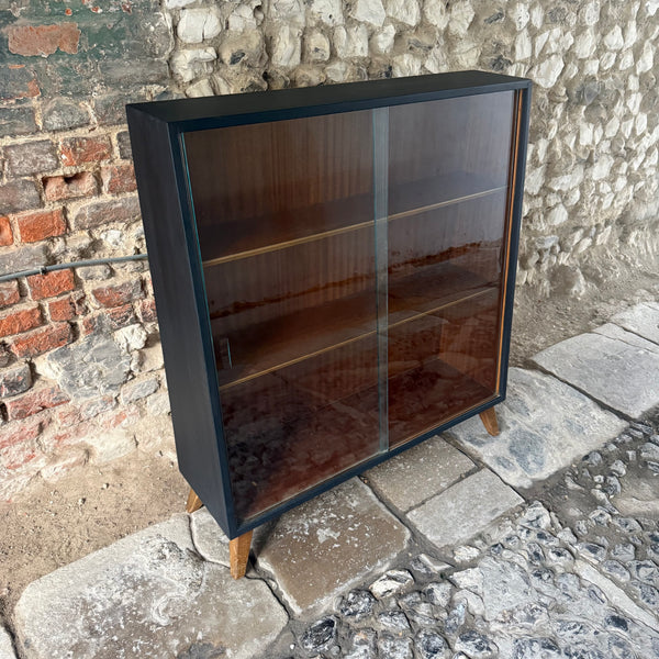 Mid Century Teak & Painted Bookcase