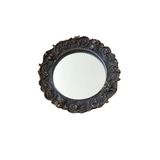 Antiqued Black Ornate Framed Small Mirror