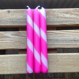 Magenta & Rose Twist Stripe Candle