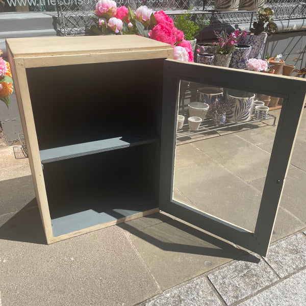 Vintage painted medci cabinet inside view 