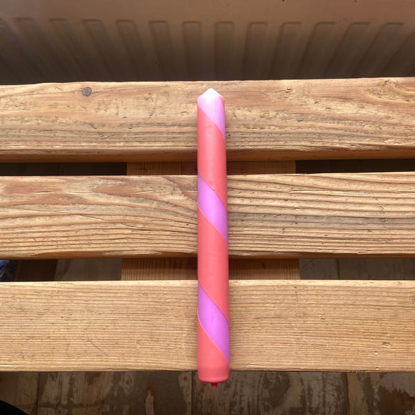 Purple & Orange Twist Stripe Candle
