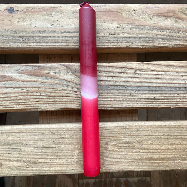Dip Dye Dinner Candles - Rose Red