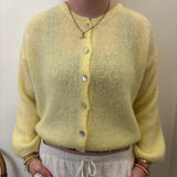 Long Sleeve Mohair Cardigan - Lemon