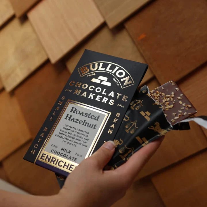 Bullion Chocolate Roasted Hazelnut - Milk Enriched Bar