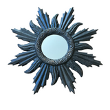 Antiqued Black Ornate Framed Mirror