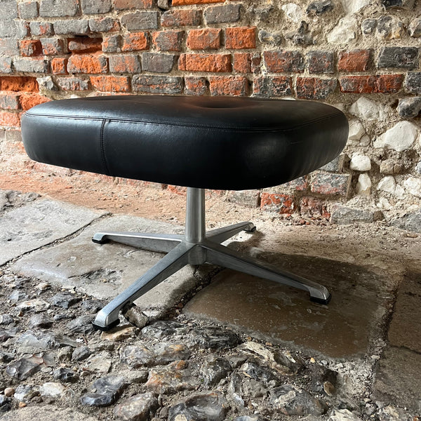 Mid Century 1960s Leather Footstool