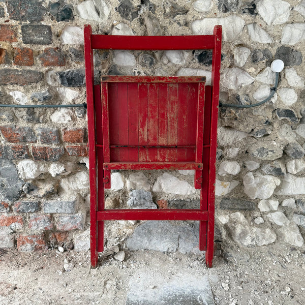 Vintage Red Slatted Chair
