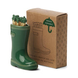 Wellington Boot Matches Holder with 25 Matches Green